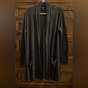 Barefoot Dreams CozyChic Lite Dark Gray Long Cardigan size Large